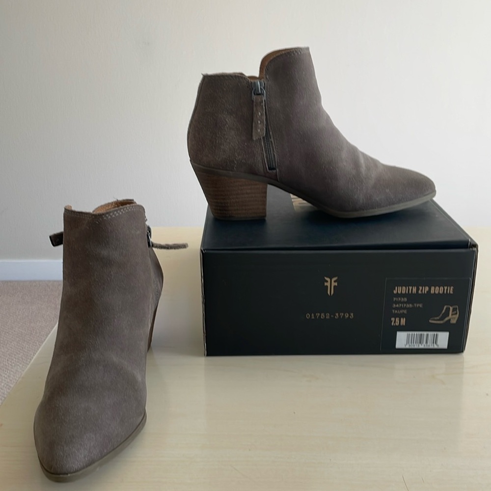 Frye suede ankle boot, 7.5